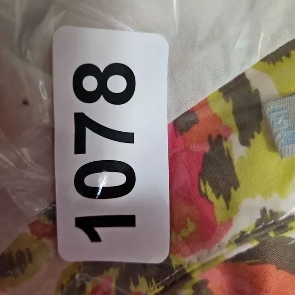 Boden  sz 14 Pink Green empire waist Cotton cap sleeves 39in long - Picture 16 of 16